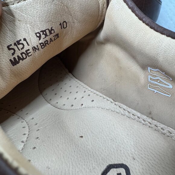 SVLS Footwear Mens Size 10 Brown Leather Lace-Up Captoe Oxford Dress Shoes - Picture 5 of 7